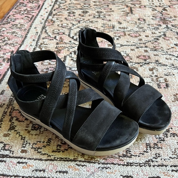Eileen Fisher Shoes - SOLD ON DEPOP - Sport Tumbled Nubuck Leather Sneaker Sandals with Back Zipper